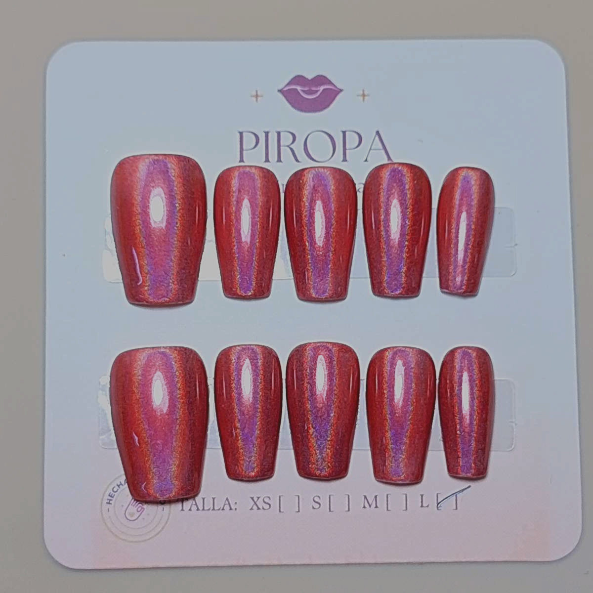 Set Suspiro Brillo Arcoíris — uñas press on glam hechas a mano