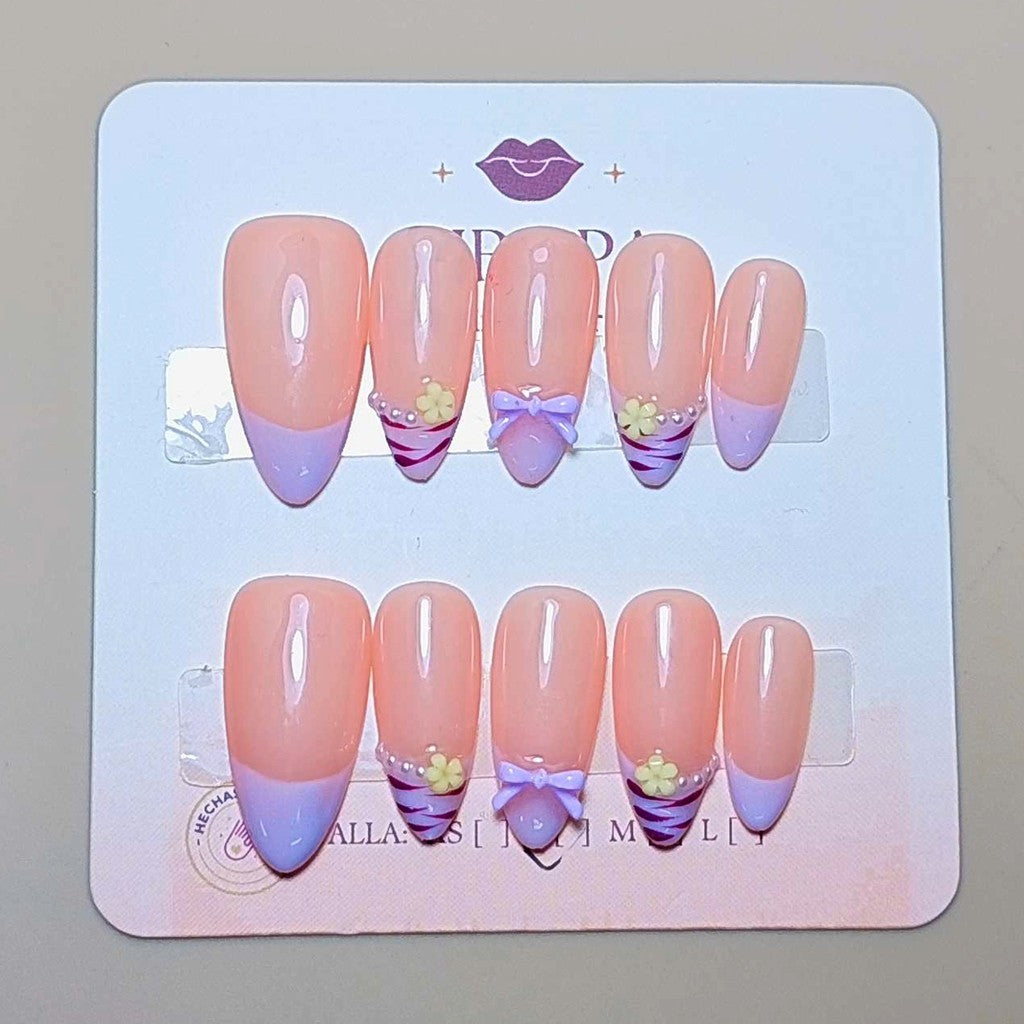 Set Jardin de Lilas — uñas press on hechas a mano
