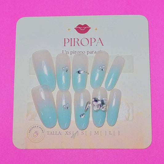 Set Diamantito Rosa — uñas press on glam hechas a mano