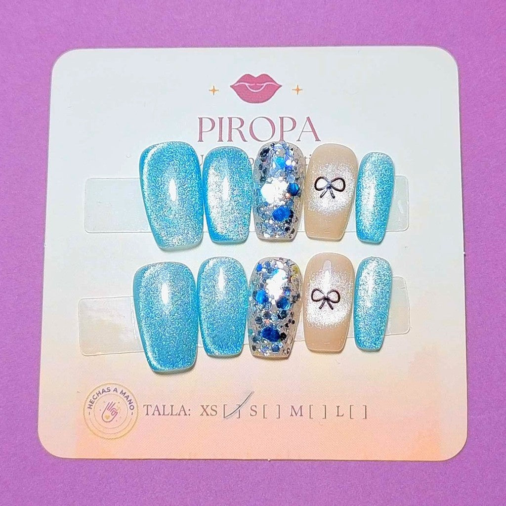 Set Polvo de Hada Escarcha — uñas press on glam hechas a mano