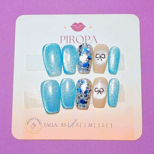 Set Polvo de Hada Escarcha — uñas press on glam hechas a mano