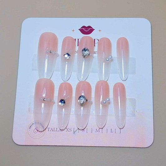 Set Atardecer Con Brillo — uñas press on glam hechas a mano
