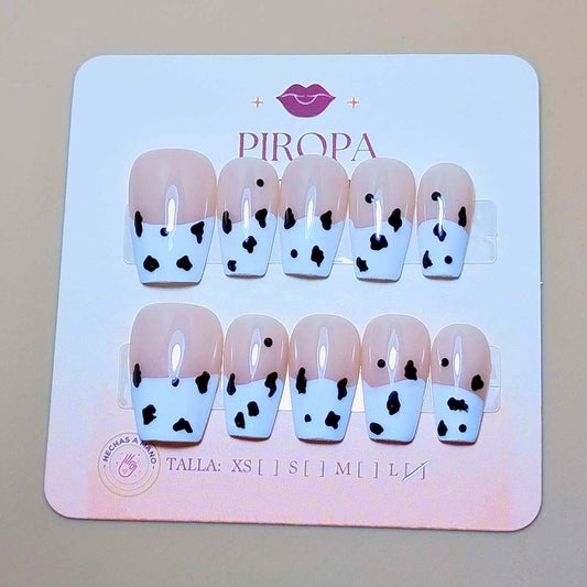 Set Estilo Vaquita Petit — uñas press on glam hechas a mano