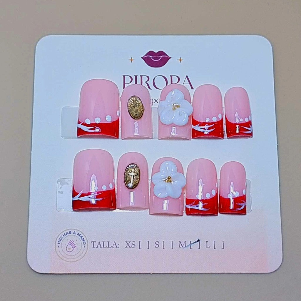 Set Pinceladas de Amor — uñas press on glam hechas a mano