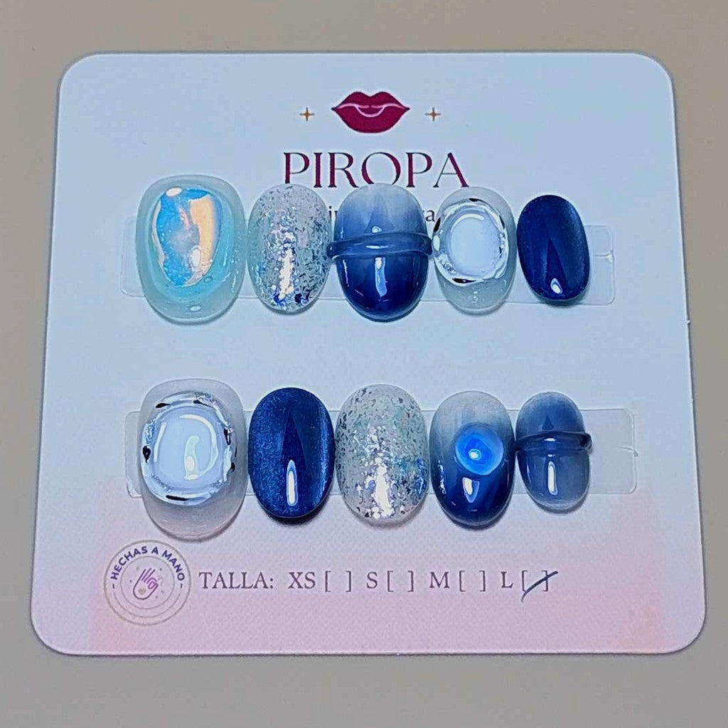 Set Aurora Magica — uñas press on glam hechas a mano