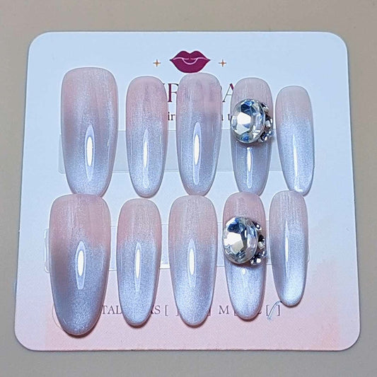 Set Brillo Atardecer — uñas press on glam hechas a mano