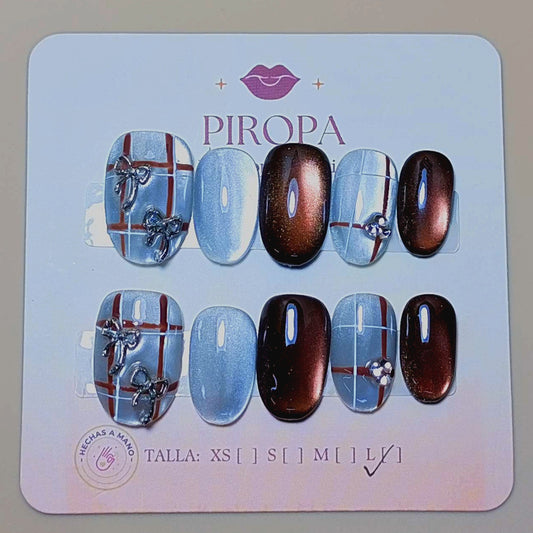 Set Patron Vintage Coquette — uñas press on glam hechas a mano