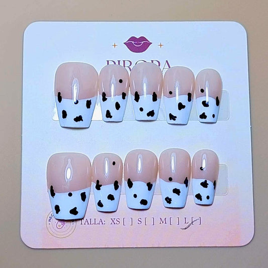 Set Vaquita Rosa — uñas press on glam hechas a mano