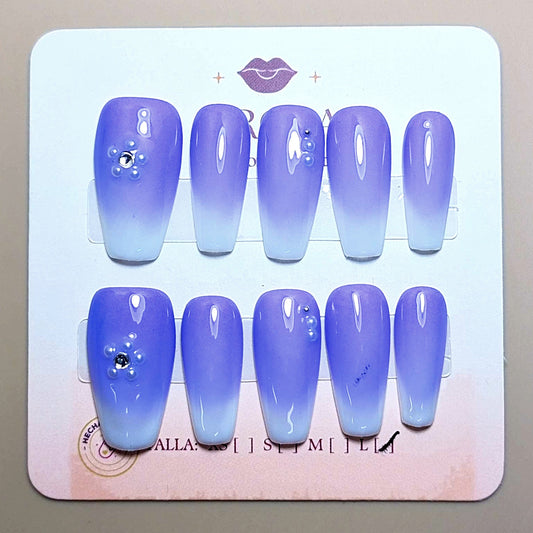 Set Atardecer Violeta — uñas press on glam hechas a mano