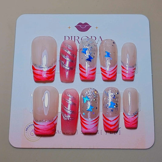 Set Sueño Estelar — uñas press on glam hechas a mano