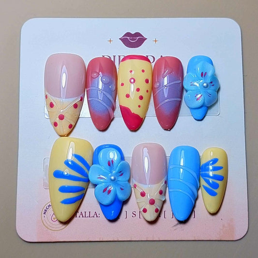 Set Dulce Fantasía — uñas press on glam hechas a mano