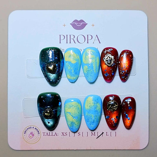 Set Secreto de Alquimia — uñas press on glam hechas a mano