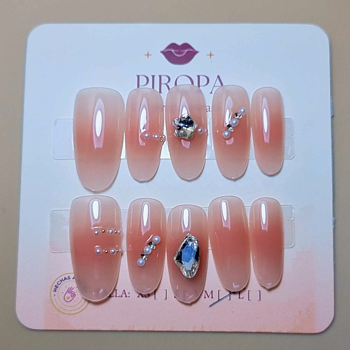Set Destello Cristal — uñas press on glam hechas a mano