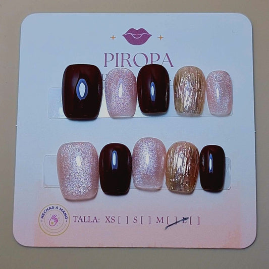 Set Junta Glamurosa — uñas press on glam hechas a mano