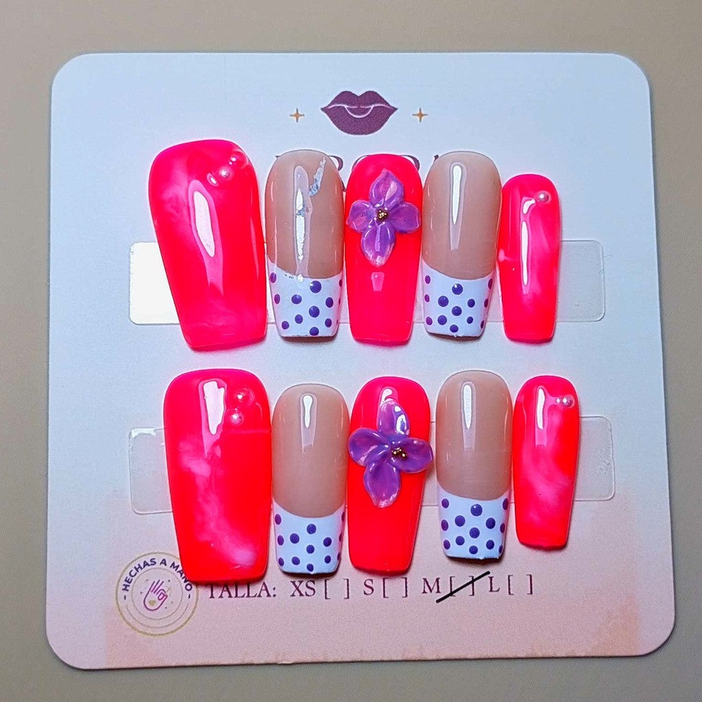 Set Brillo Rosa Princesa — uñas press on glam hechas a mano