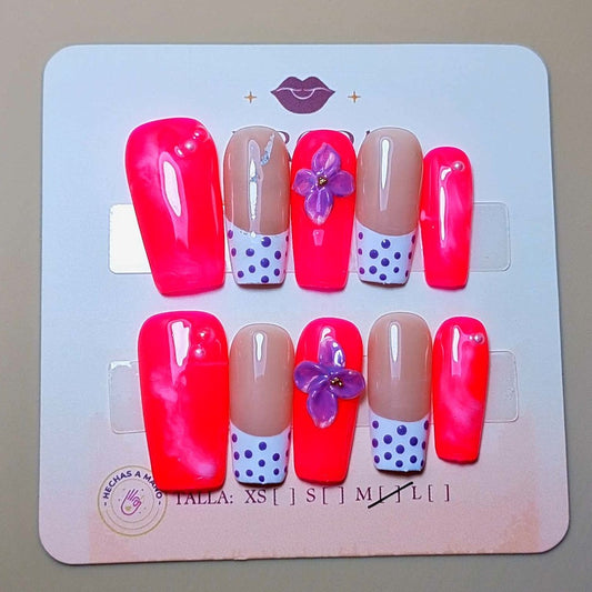 Set Brillo Rosa Princesa — uñas press on glam hechas a mano