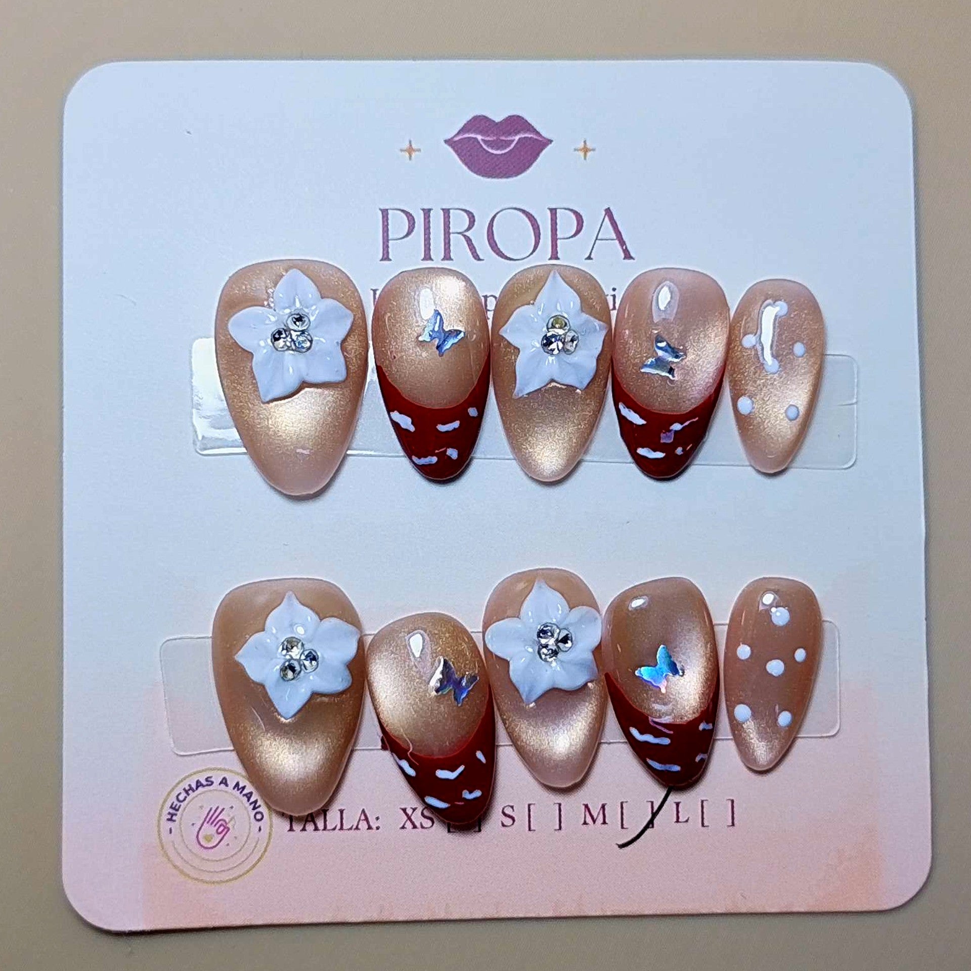 Set Mariposas Del Bosque — uñas press on glam hechas a mano