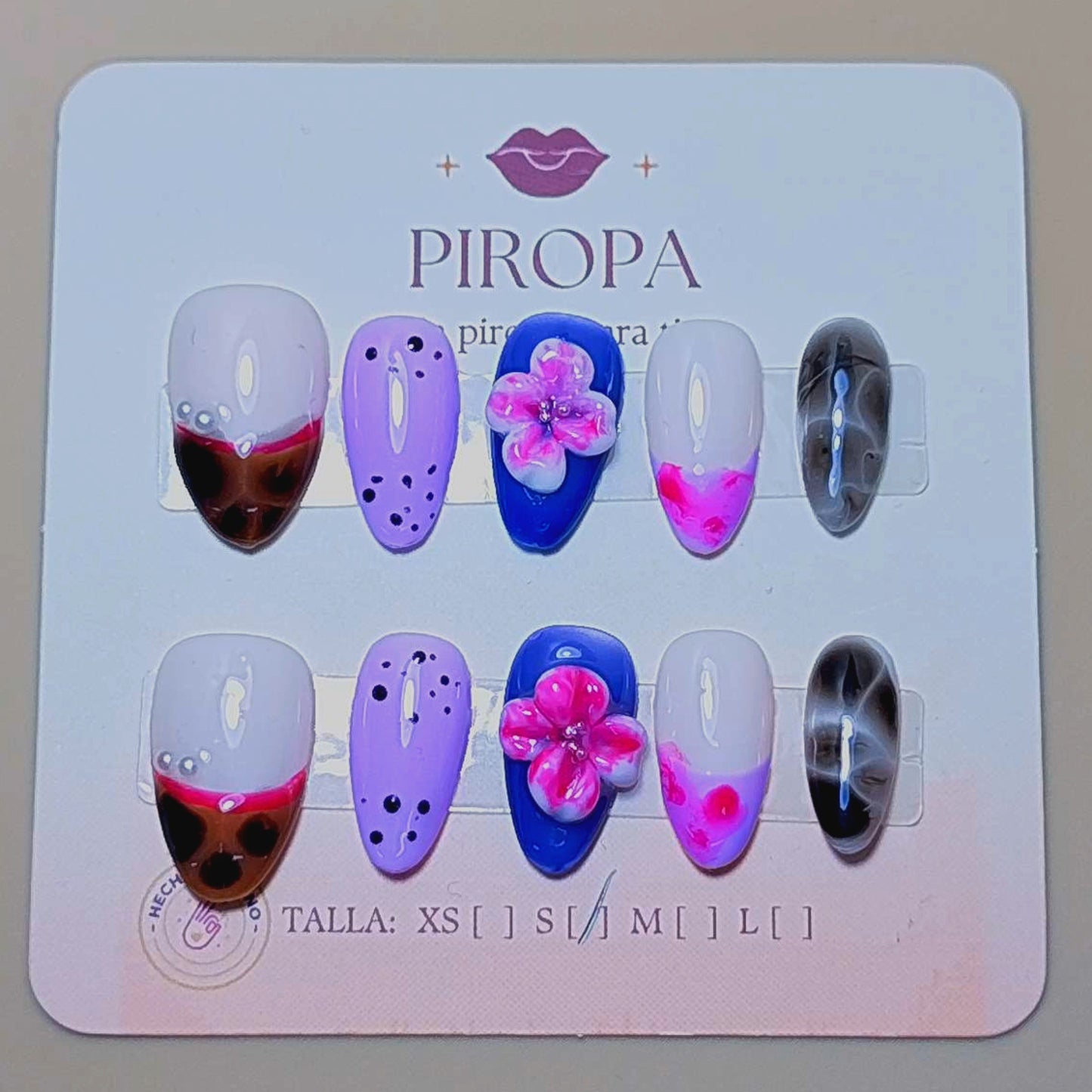 Set Jardin Unico — uñas press on coquette hechas a mano