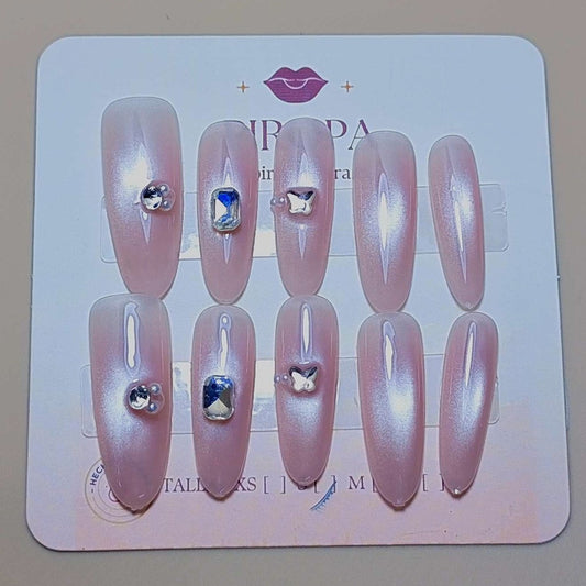 Set Aurora Ojo de Gato — uñas press on coquette hechas a mano