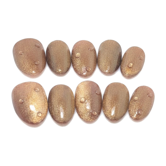 Set Champaña Rosa — uñas press on glam hechas a mano