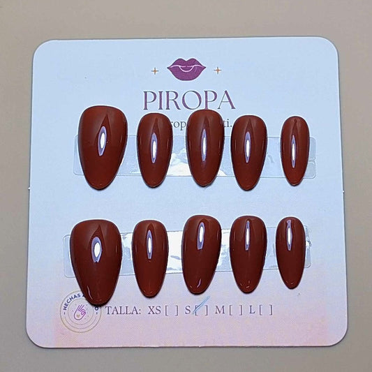 Set Moka Gloss — uñas press on glam hechas a mano