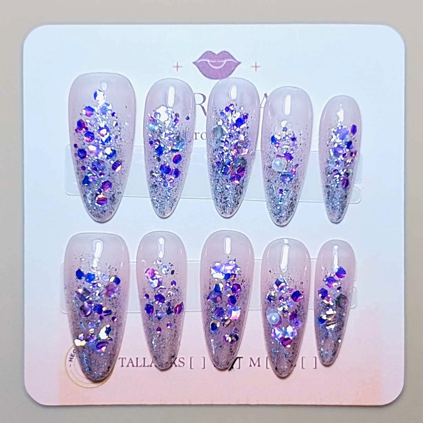 Set Lluvia de Estrellas — uñas press on glam hechas a mano
