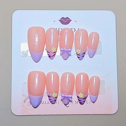 Set Jardin de Lilas — uñas press on hechas a mano