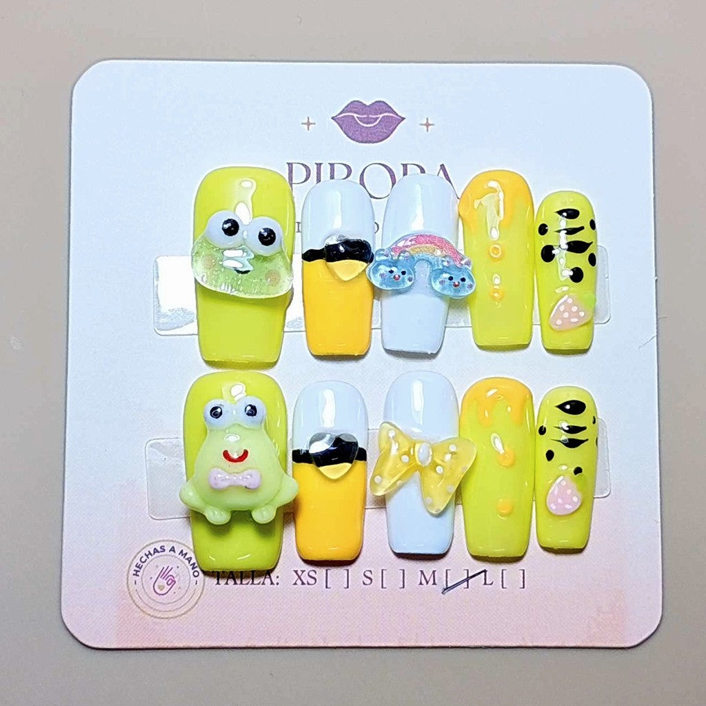 Set Sapito de Miel — uñas press on glam hechas a mano