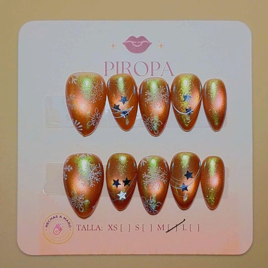 Set Ojo de Gato Cosmico — uñas press on glam hechas a mano