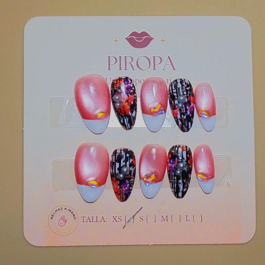 Set Tweed Elegante — uñas press on glam hechas a mano
