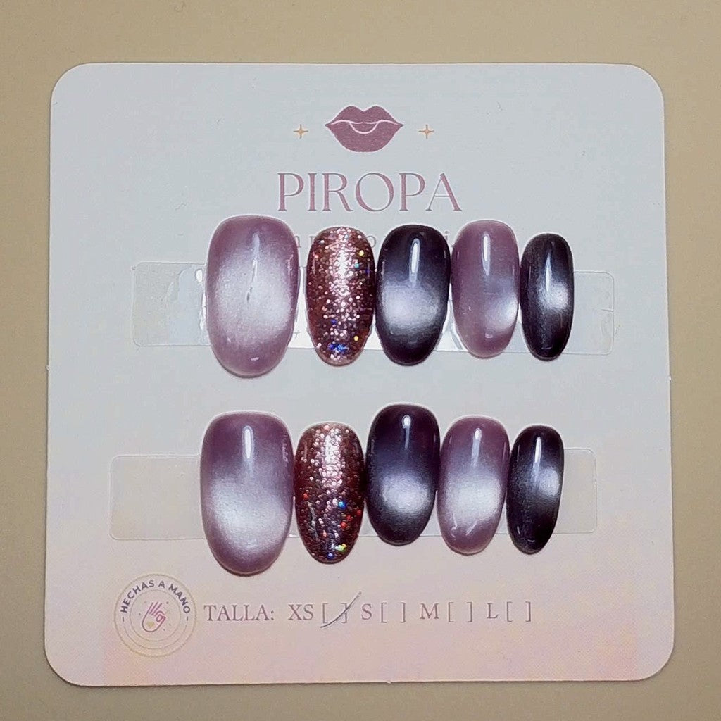 Set Ojo de Gato Velvet — uñas press on glam hechas a mano