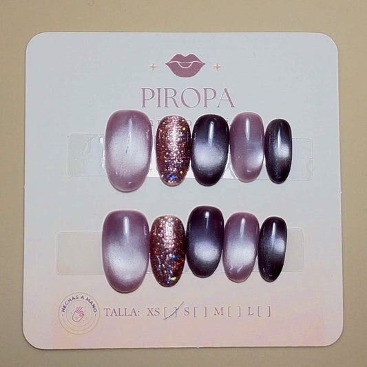 Set Ojo de Gato Velvet — uñas press on glam hechas a mano